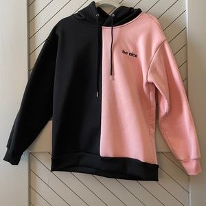 Shein - Black and Pink "Be nice" hoodie